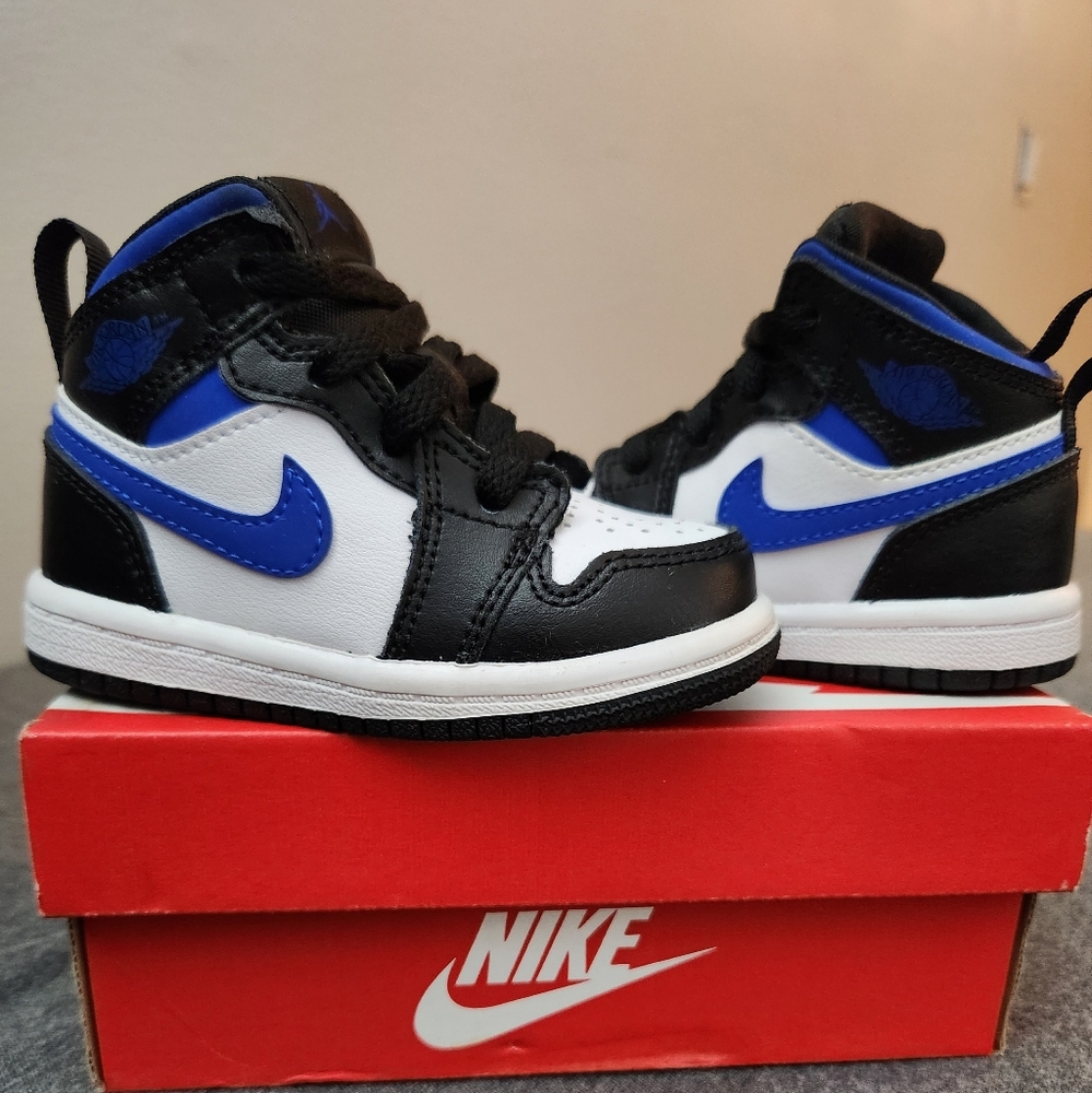 Nike Air Jordan 1 Mid (TD) Size 5C Game Royal White Racer Blue - No Box